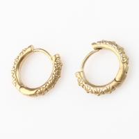 Brass Hoop Earring, Round, for woman, original color, 15x16x3mm, Sold By PC