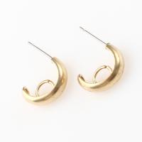Brass Stud Earring, for woman, original color, 21x15x5mm, Sold By PC