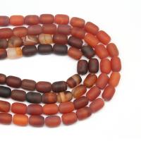 Natürliche Streifen Achat Perlen, Trommel, DIY & satiniert, keine, 10x14mm, verkauft per 38 cm Strang