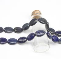 Perles Lapis Lazuli, ovale plat, DIY, bleu, 14x19x7mm, Vendu par 38 cm brin
