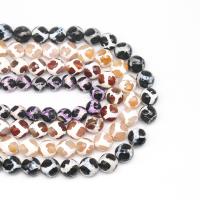 Natürliche Tibetan Achat Dzi Perlen, rund, DIY & facettierte, keine, verkauft per 38 cm Strang