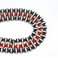 Ágata natural tibetano Dzi Beads, Ágata tibetana, Roda, DIY & dois tons, Mais cores pare escolha, vendido para 38 cm Strand