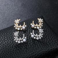 Cubic Zirconia Micro Pave Brass Earring fashion jewelry & micro pave cubic zirconia & for woman Sold By PC