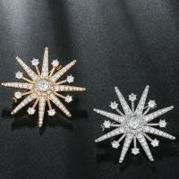 Cubic Zirconia Broche, cobre, joias de moda & para mulher & com zircônia cúbica, Mais cores pare escolha, vendido por PC