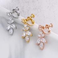 Zinc Alloy Drop Earrings fashion jewelry & for woman & with cubic zirconia Sold By Pair