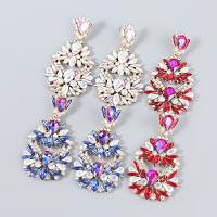 Rhinestone Earring, Tibetan Style, fashion jewelry & for woman & with rhinestone, more colors for choice, Sold By Pair