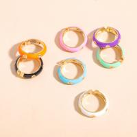 Brass Cuff Finger Ring, fashion jewelry & for woman & enamel & with rhinestone, more colors for choice, Sold By PC