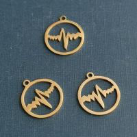 Stainless Steel Pendants Electrocardiographic plated fashion jewelry & Unisex nickel lead & cadmium free Sold By PC