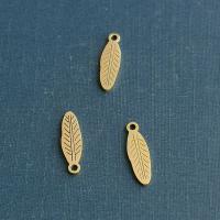 Stainless Steel Pendants Leaf plated fashion jewelry & Unisex nickel lead & cadmium free Sold By PC
