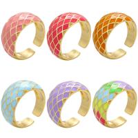 Brass Cuff Finger Ring, gold color plated, Adjustable & enamel, more colors for choice, 22x10.50mm, Hole:Approx 5mm, Sold By PC