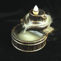 Backflow Incense Burner, Porcelain, plated, for home and office & durable, 120x100x80mm, Sold By PC