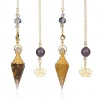 Zinc Alloy Pendulum with Gemstone Conical gold color plated & for woman nickel lead & cadmium free Length 29 cm Sold By PC