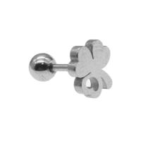 Stainless Steel Ear Piercing Jewelry, Three Leaf Clover, for woman, original color, 12x8x8mm, Sold By PC