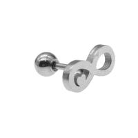 Bijoux de piercing d'oreille en acier inoxydable, Numéro 8, pour femme, couleur originale, 12x11x5mm, Vendu par PC