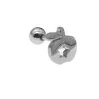 Stainless Steel Ear Piercing Jewelry, Apple, for woman, original color, 12x8x7mm, Sold By PC