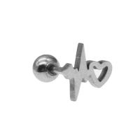 Rostfritt stål Ear Piercing Smycken, ROSTFRITT STÅL, Elektrokardiografisk, för kvinna, ursprungliga färgen, 12x8x8mm, Säljs av PC