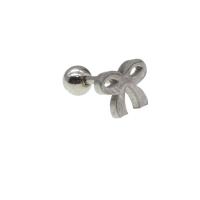Rostfritt stål Ear Piercing Smycken, ROSTFRITT STÅL, Bowknot, för kvinna, ursprungliga färgen, 12x8x8mm, Säljs av PC