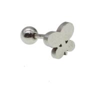 Ανοξείδωτο χάλυβα Ear Piercing Κοσμήματα, Από ανοξείδωτο χάλυβα, Πεταλούδα, για τη γυναίκα, αρχικό χρώμα, 12x7x6mm, Sold Με PC
