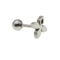 Stainless Steel Ear Piercing Jewelry, Flower, for woman, original color, 12x6x6mm, Sold By PC