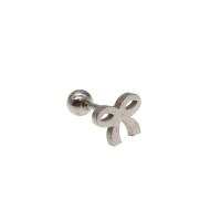 Stainless Steel Uho piercing nakit, Nehrđajući čelik, Bowknot, za žene, izvorna boja, 12x6x8mm, Prodano By PC