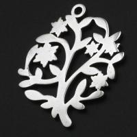 Bijoux pendentifs en acier inoxydable , arbre, couleur originale, 27x23x1mm, Vendu par PC