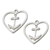 Stainless Steel Pendants, Heart, original color, 26x26x1mm, Sold By PC