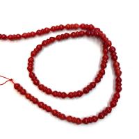 Synthetische Korallen Perlen, DIY, rot, verkauft per 38 cm Strang
