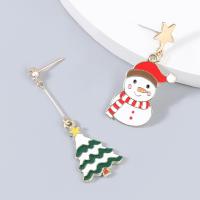 Weihnachten Ohrringe, Zinklegierung, Weihnachts-Design & Modeschmuck & für Frau & Emaille & mit Strass, verkauft von Paar