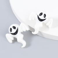 Resin Earring, Tibetan Style, with Resin, Ghost, Halloween Design & fashion jewelry & for woman, white, Sold By Pair