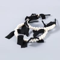 Hair Bands, Cloth, with ABS Plastic Pearl & Tibetan Style, plated, fashion jewelry & different styles for choice & for woman, white, Sold By PC