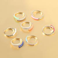 Messing Cuff fingerring, mode smykker & for kvinde & med rhinestone, flere farver til valg, Solgt af PC