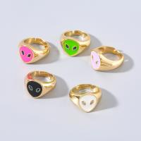 Mosaz Otevřít prst prsten, Vetřelec, módní šperky & pro ženy & smalt, více barev na výběr, Prodáno By PC