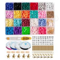Polymer Clay DIY Bracelet Set with Acrylic multi-colored 6mm Sold By Set