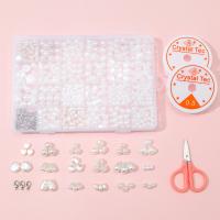 Perlas de plástico ABS Conjunto de pulseras DIY, con Polipropileno (PP), Bricolaje, Blanco, 190x130x20mm, Vendido por Set