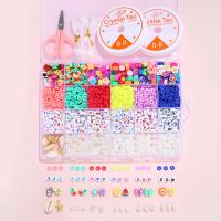 Polymer Clay DIY Bracelet Set, with ABS Plastic Pearl, with letter pattern, multi-colored, 190x130x20mm, Sold By Set