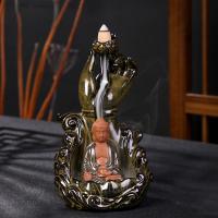 Backflow Incense Burner, Porcelain, plated, for home and office & durable, 110x182mm, Sold By PC