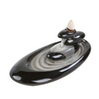 Backflow Incense Burner, Porcelain, plated, for home and office & durable, 180x90x62mm, Sold By PC