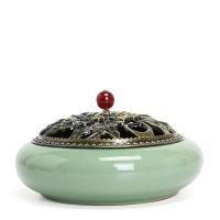 Traditional Ceramic Inserted Burner Incense Seat, Porcelain, plated, for home and office & durable, more colors for choice, 150x80mm, Sold By PC