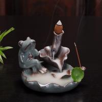 Backflow Incense Burner, Porcelain, plated, for home and office & durable & different styles for choice, more colors for choice, 103x82mm, Sold By PC