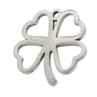 Stainless Steel Pendants, Four Leaf Clover, original color, 25x24x1mm, Sold By PC