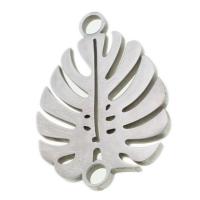 Stainless Steel Connector, Leaf, original color, 27x19x1mm, Sold By PC