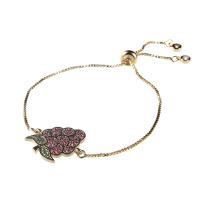 Cubic Zirconia Micro Pave Brass Bracelet, Grape, plated, Adjustable & fashion jewelry & micro pave cubic zirconia & for woman, more colors for choice, nickel, lead & cadmium free, 220mm, Sold By PC
