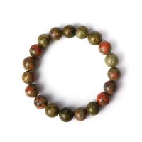 Gemstone Bracelets, Unakite, polished, Unisex & different size for choice, green, Length:Approx 7.48 Inch, Sold By PC