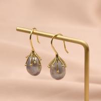 Boucles d'oreilles en perles d'eau douce, perle d'eau douce cultivée, avec Argent sterling 925, Placage, pour femme, plus de couleurs à choisir, 35mm, Vendu par paire