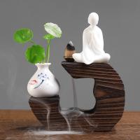 Backflow Incense Burner, Porcelain, plated, for home and office & durable & different styles for choice, more colors for choice, 115x130mm, Sold By PC