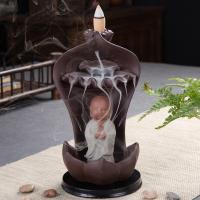 Backflow Incense Burner, Purple Clay, plated, for home and office & durable & different styles for choice, more colors for choice, 95x180mm, Sold By PC