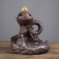 Backflow Incense Burner, Purple Clay, plated, for home and office & durable, 200x225x135mm, Sold By PC