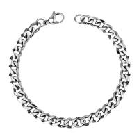 Stainless Steel Jewelry Bracelet, plated, curb chain & for man, more colors for choice, 7mm, Length:8.66 Inch, Sold By PC