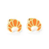 Stainless Steel Stud Earrings, gold color plated, for woman, 12x10.30mm, Sold By Pair