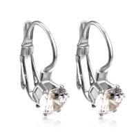Stainless Steel Lever Back Earring, with Cubic Zirconia, plated, for woman, more colors for choice, Sold By Pair